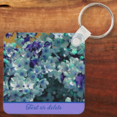 青い花パーソナライズされた キーホルダー (裏面)