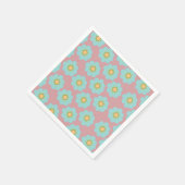 青い花フローラアートパターンカスタム背景 スタンダードカクテルナプキン (角)