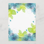 青い花フローラブライダルシャワービンゴゲームカード エンクロージャーカード (裏面)