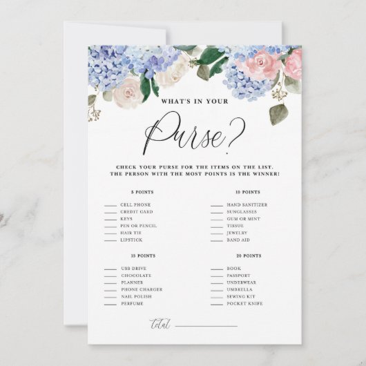 青い花フローラ財布のゲームカードに何があるか 招待状 (正面)