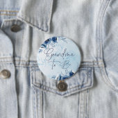 青い花ベビーシャワーおばあちゃんになる 缶バッジ (インサイチュ)