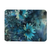 青い花ミックスメディア マグネット (横)