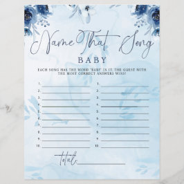 青い花モダンの名前その歌ベビーシャワーゲーム