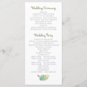 青い花モダンフローラ結婚式 プログラム (裏面)