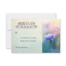 青い花ロマンチックで素朴な結婚RSVP