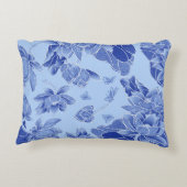 青い花ロータスマンダラウォーターリリーチノイスリー アクセントクッション (裏面)