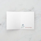 青い花付きノートカお洒落ード カード (内部)