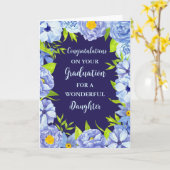 青い花娘おめでとうございます カード (黄色い花)