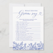 青い花婿は何と言ったブライダルシャワーゲーム 招待状 (正面)