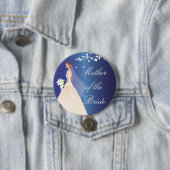 青い花嫁の暴徒のブライダルパーティボタン 缶バッジ (インサイチュ)