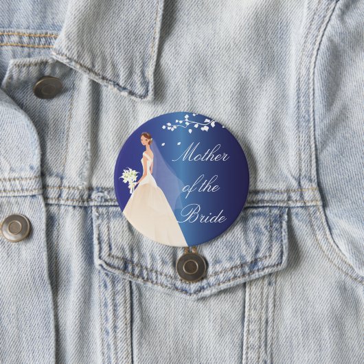 青い花嫁の暴徒のブライダルパーティボタン 缶バッジ (インサイチュ)