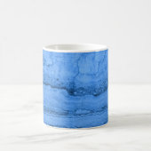 青い花崗岩のパターン、青い大理石、青い石 コーヒーマグカップ (中央)