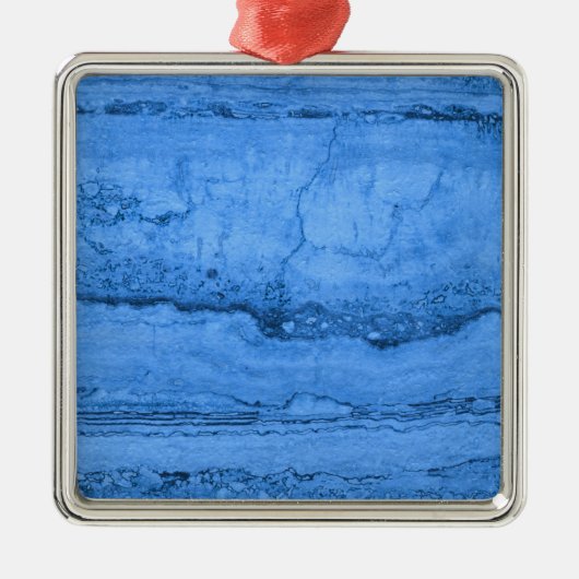 青い花崗岩のパターン、青い大理石、青い石 メタルオーナメント (正面)