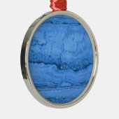 青い花崗岩のパターン、青い大理石、青い石 メタルオーナメント (右)