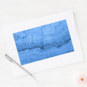 青い花崗岩のパターン、青い大理石、青い石 長方形シール (封筒)