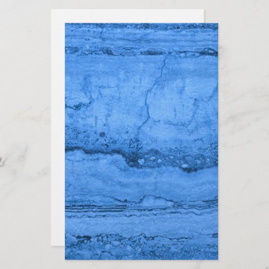青い花崗岩パターン青い大理石ブルーロックストーン 便箋 (正面/裏面)