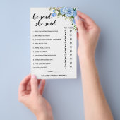 青い花彼は彼女はシャワーゲームカードと言った チラシ (ハンドル)