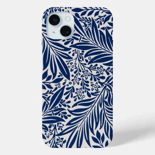 青い花柄の多様な葉と花 Case-Mate iPhoneケース (裏面)