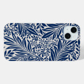 青い花柄の多様な葉と花 Case-Mate iPhoneケース (裏面 (横))