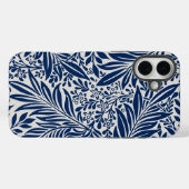 青い花柄の多様な葉と花 Case-Mate iPhoneケース (裏面 (横))