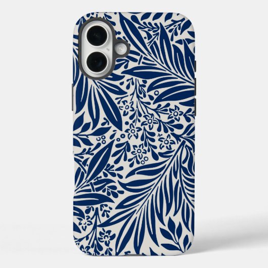 青い花柄の多様な葉と花 Case-Mate iPhoneケース (裏面)