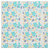 青い花柄の生地 ファブリック (見本)