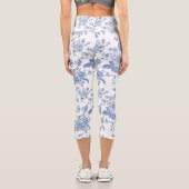 青い花柄 カプリレギンス (裏面)