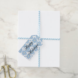 青い花柄 – ギフトパーソナライズされたラベル ギフトタグ