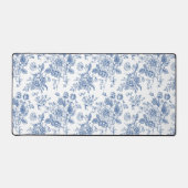 青い花柄 デスクマット (正面)