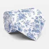 青い花柄 ネクタイ (ロール)