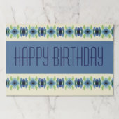 青い花柄 ペーパーパッド (正面)