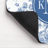 青い花柄 マウスパッド (コーナー)