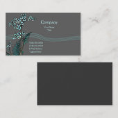 青い花柄 名刺 (正面/裏面)