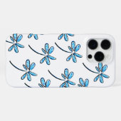 青い花柄 iPhoneケース (裏面横)