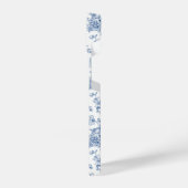 青い花柄 iPhoneケース (左側面)