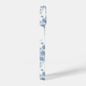 青い花柄 iPhoneケース (右側面)