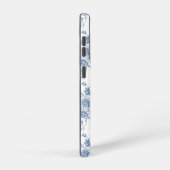 青い花柄 SAMSUNG GALAXYケース (右側面)