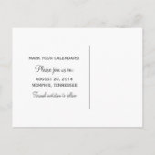 青い花模様の黒板日付はがきを保存 案内ポストカード (裏面)