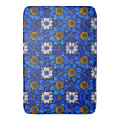 青い花模様 バスマット (正面縦)