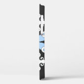 青い花灰色の背景パターン Case-Mate iPhoneケース (裏面 / 左)