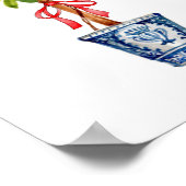 青い花瓶にレモンの木のトピアリー ポスター (角)