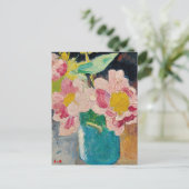 青い花瓶の中のピンクの花 | ルイ・バルタット ポストカード (スタンド正面)