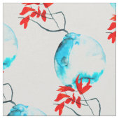 青い花瓶の水彩生け花 ファブリック (クローズアップ)