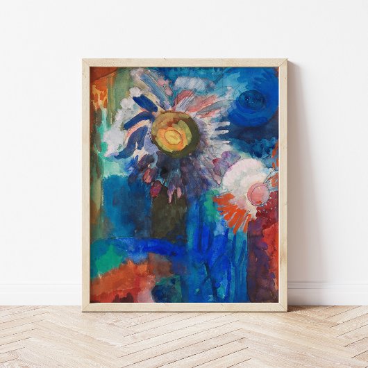 青い花瓶の花 | フリッツ・シェフラー ポスター