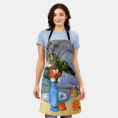青い花瓶の花，ポールセザンヌ エプロン (着用した状態)