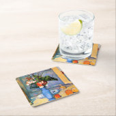 青い花瓶の花,ポールセザンヌ スクエアペーパーコースター (インサイチュ)