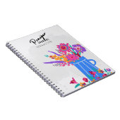 青い花瓶の花 | 祈りの言葉仕訳帳 ノートブック (右側)