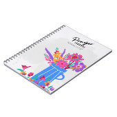 青い花瓶の花 | 祈りの言葉仕訳帳 ノートブック (左側)