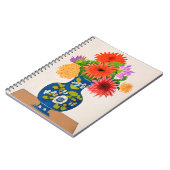 青い花瓶の菊中国のの花 ノートブック (左側)