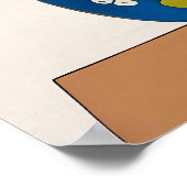 青い花瓶の菊中国のの花 ポスター (角)